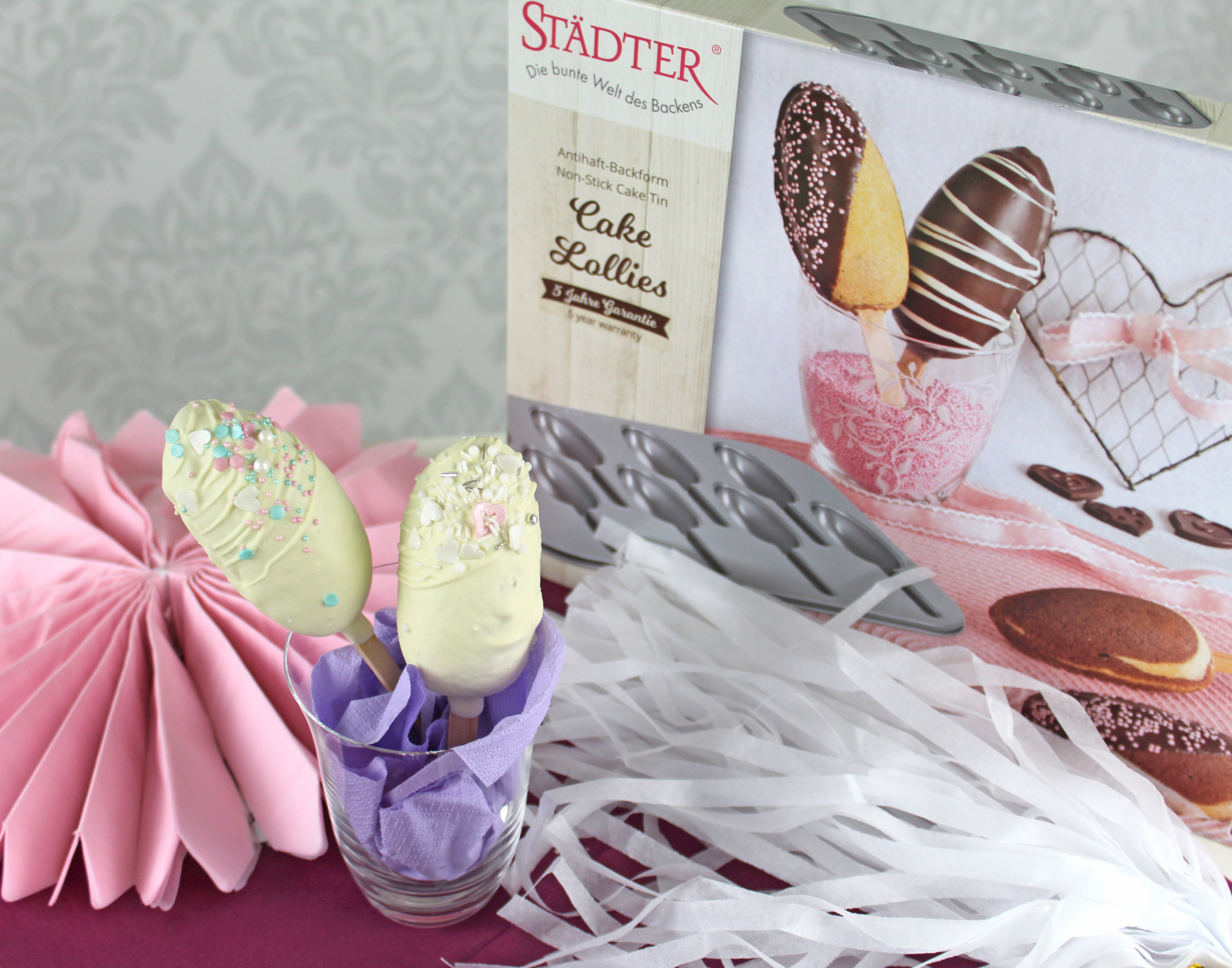 Lollies2a Kuchen am Stiel - Lolli Backblech