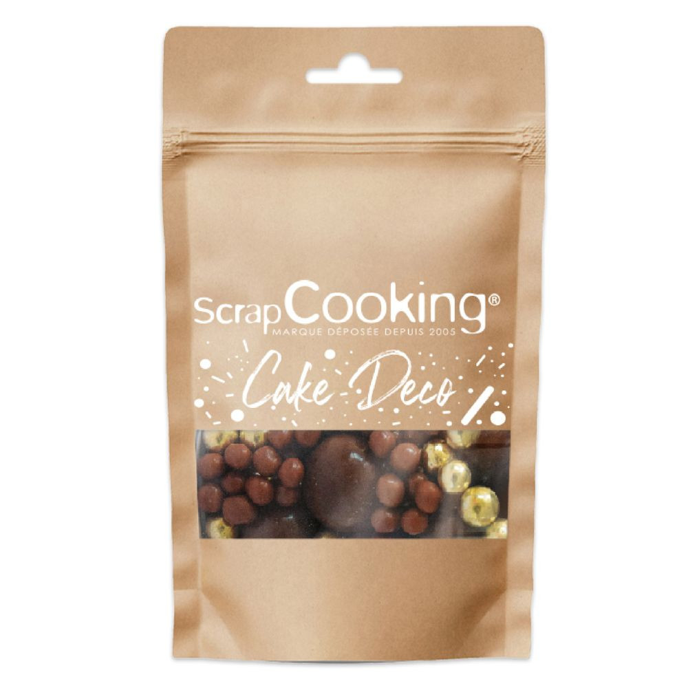 Dekorperlen Dunkle Schokolade & Gold – 50 g