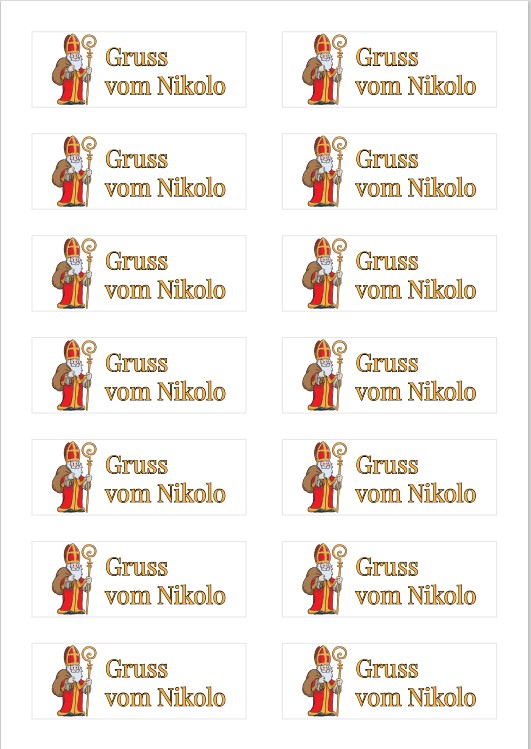 Fondant Kärtchen Gruß vom Nikolaus