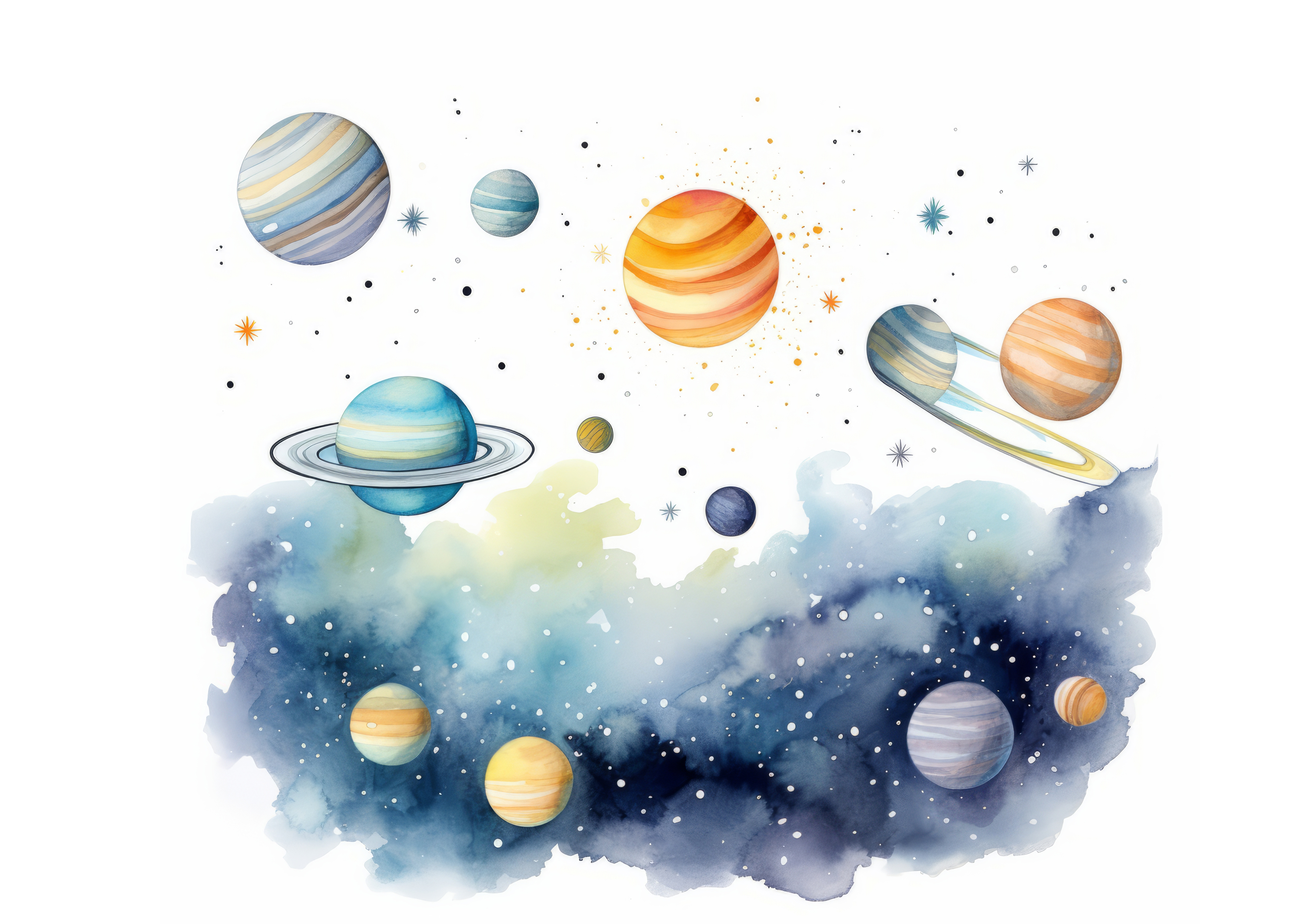 Deko Fondant Weltraum Planeten