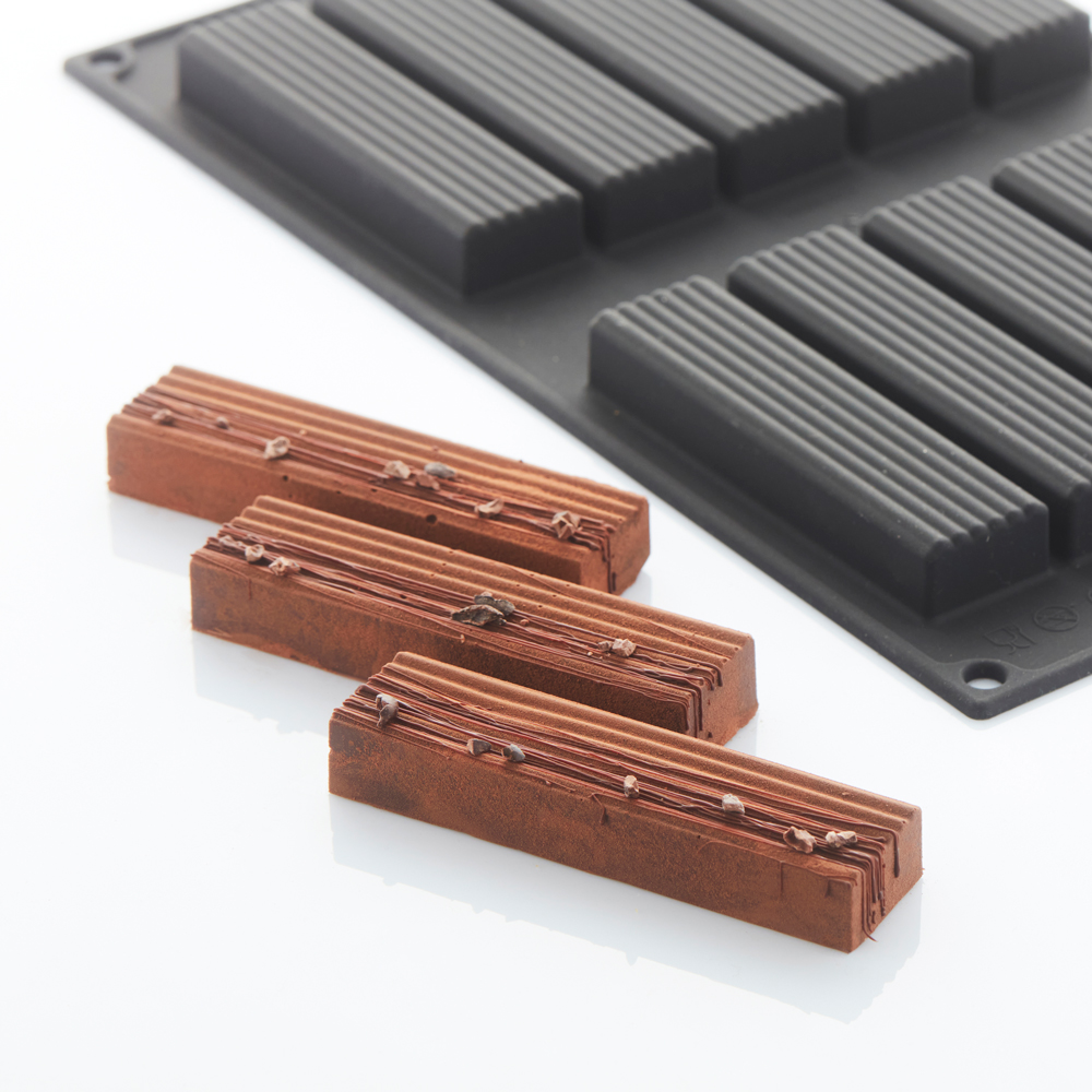 Martellato Wiggle Silikonform BlackSil für 10 Monoporzionen Snack Dessertform