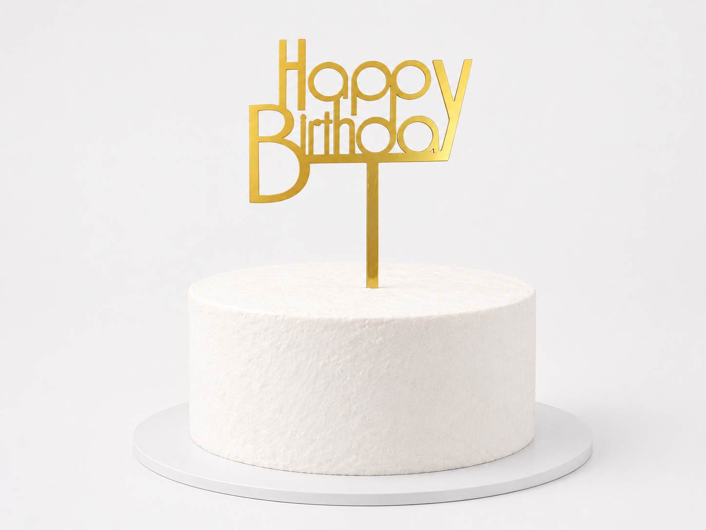 Caketopper "Happy Birthday" – Gold