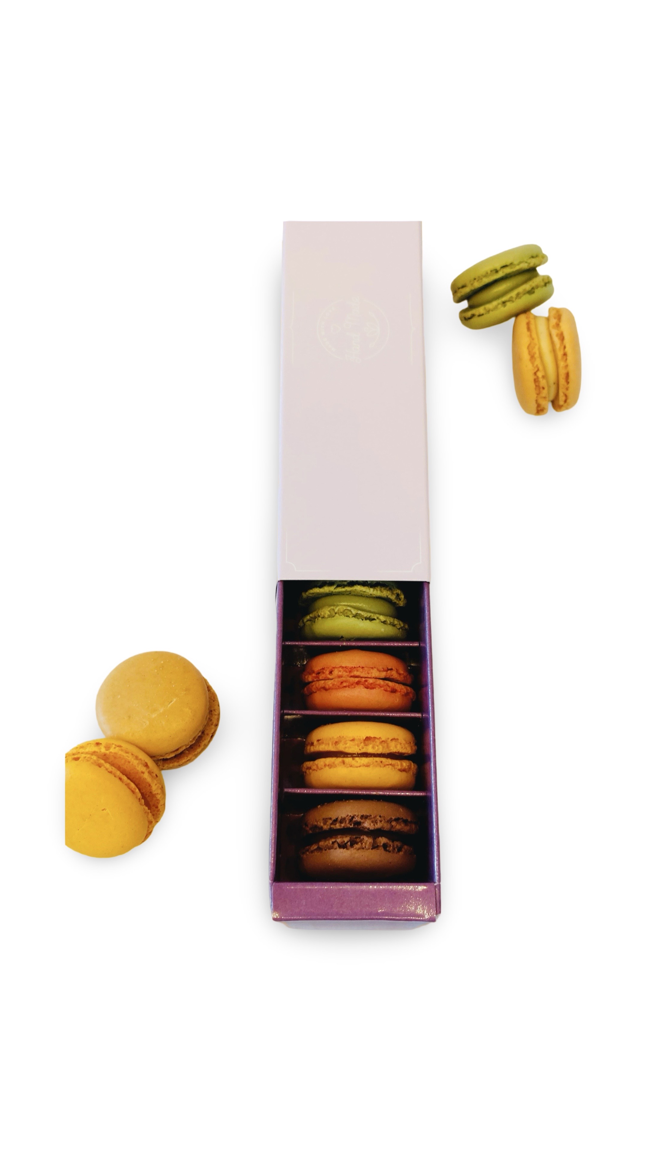 Macaronschachtel in Lila-Rosa – zum Aufschieben