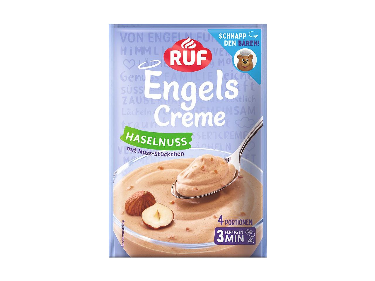 RUF Engels Creme Haselnuss 62 g – Dessertcreme mit Haselnussstückchen