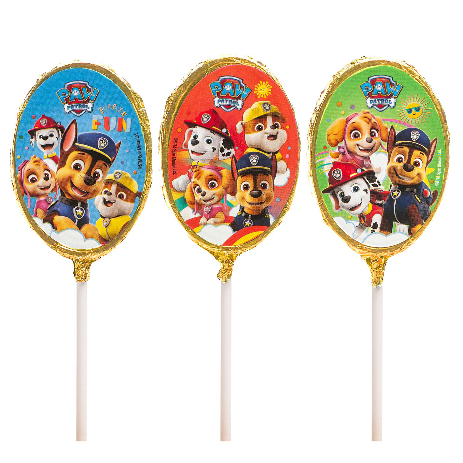 3er Set  Paw Patrol Schokoladen Lolli 