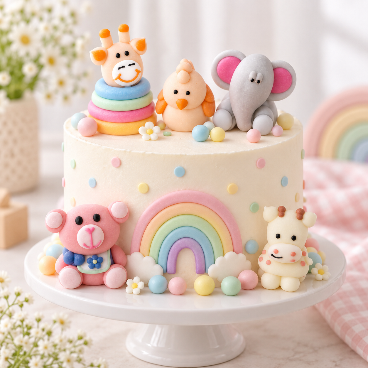Zuckerfiguren Tierbabys – 5 Stück, ca. 4,5 cm