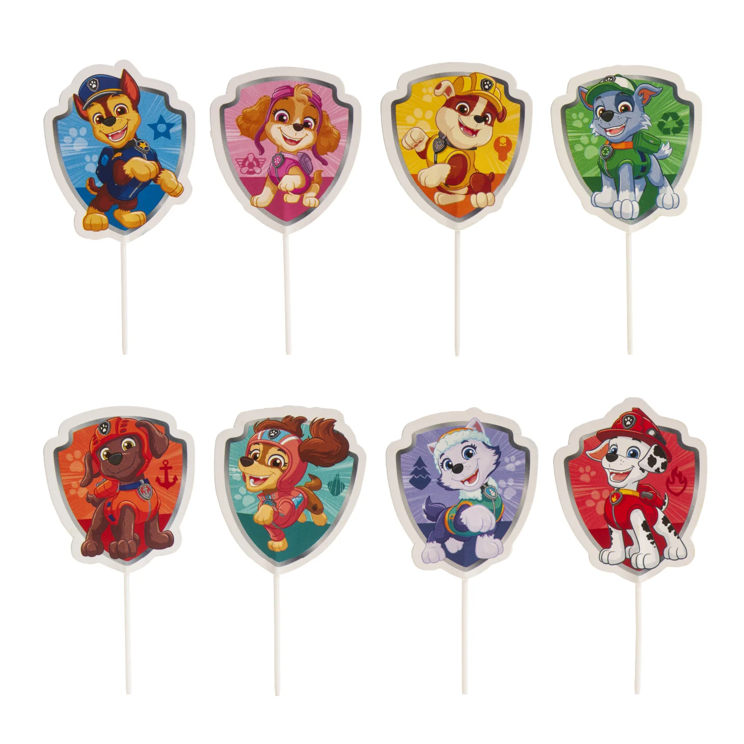 Paw Patrol Cake Topper aus Papier – 16 Stück, 8 Motive