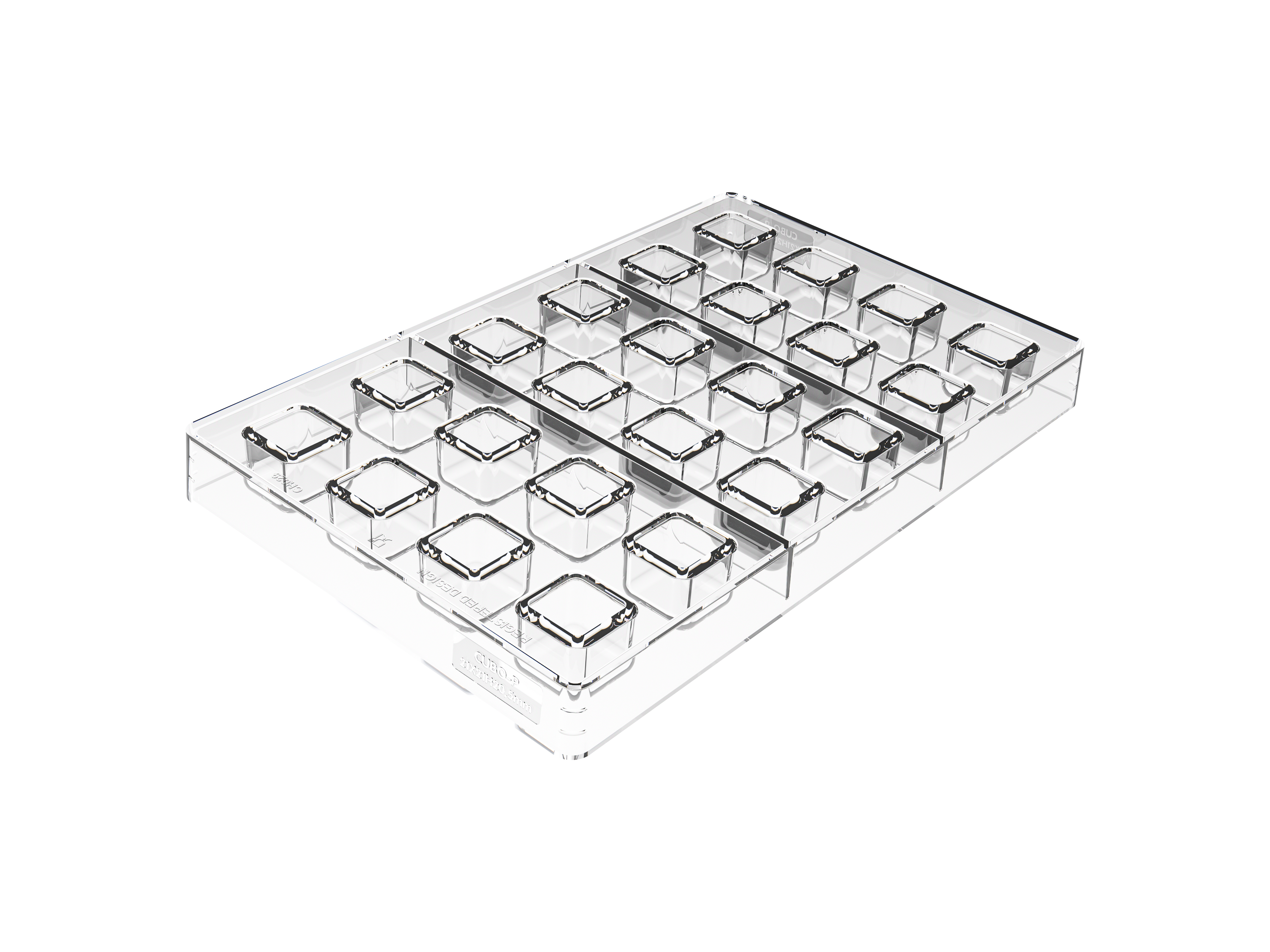 Silikomart Pralinenform Würfel Cubo 01 – Profi Schokoladenform 24 Kavitäten 21 mm