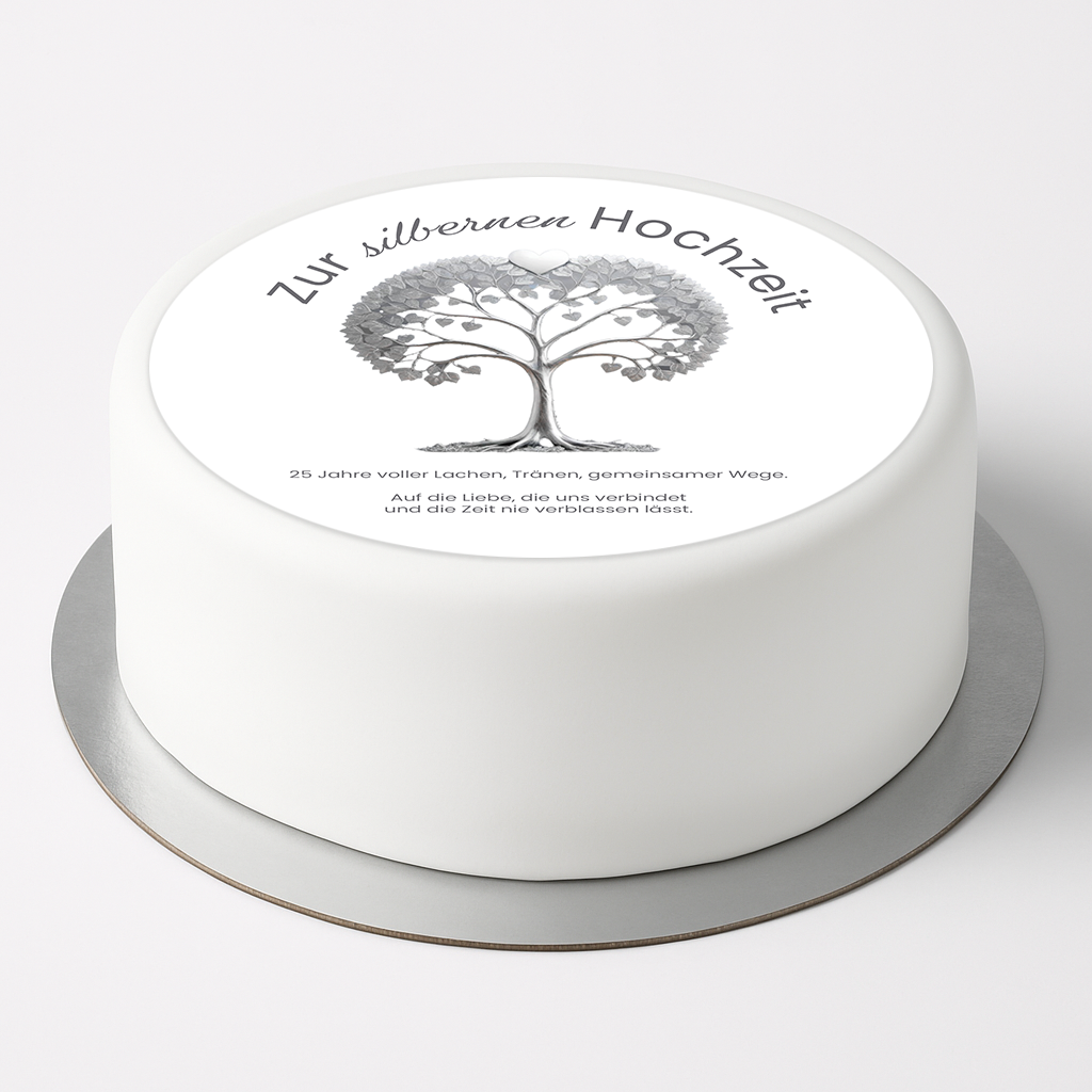 Tortenaufleger Silberhochzeit 