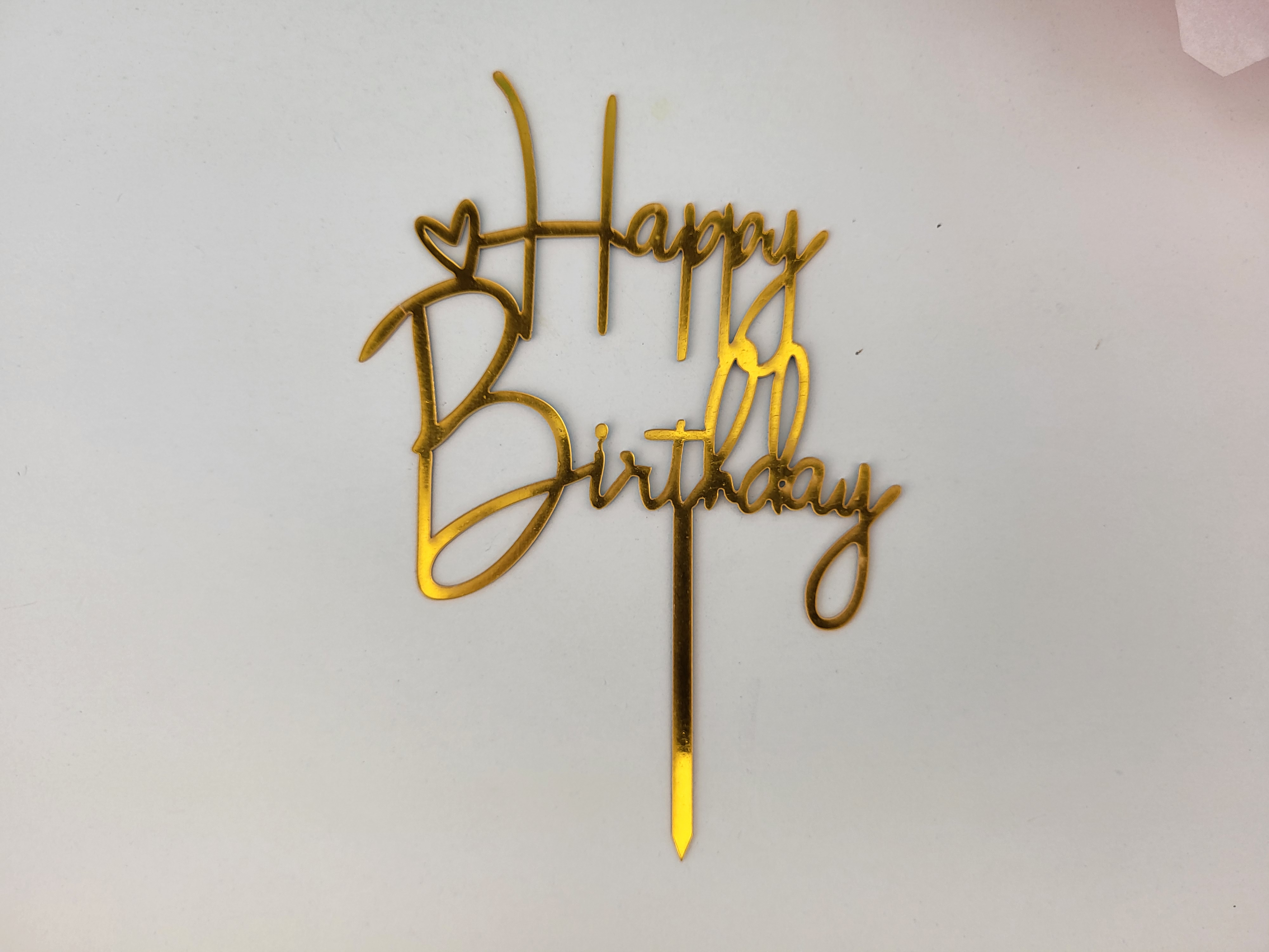 Cake Topper Happy Birtdhay gold