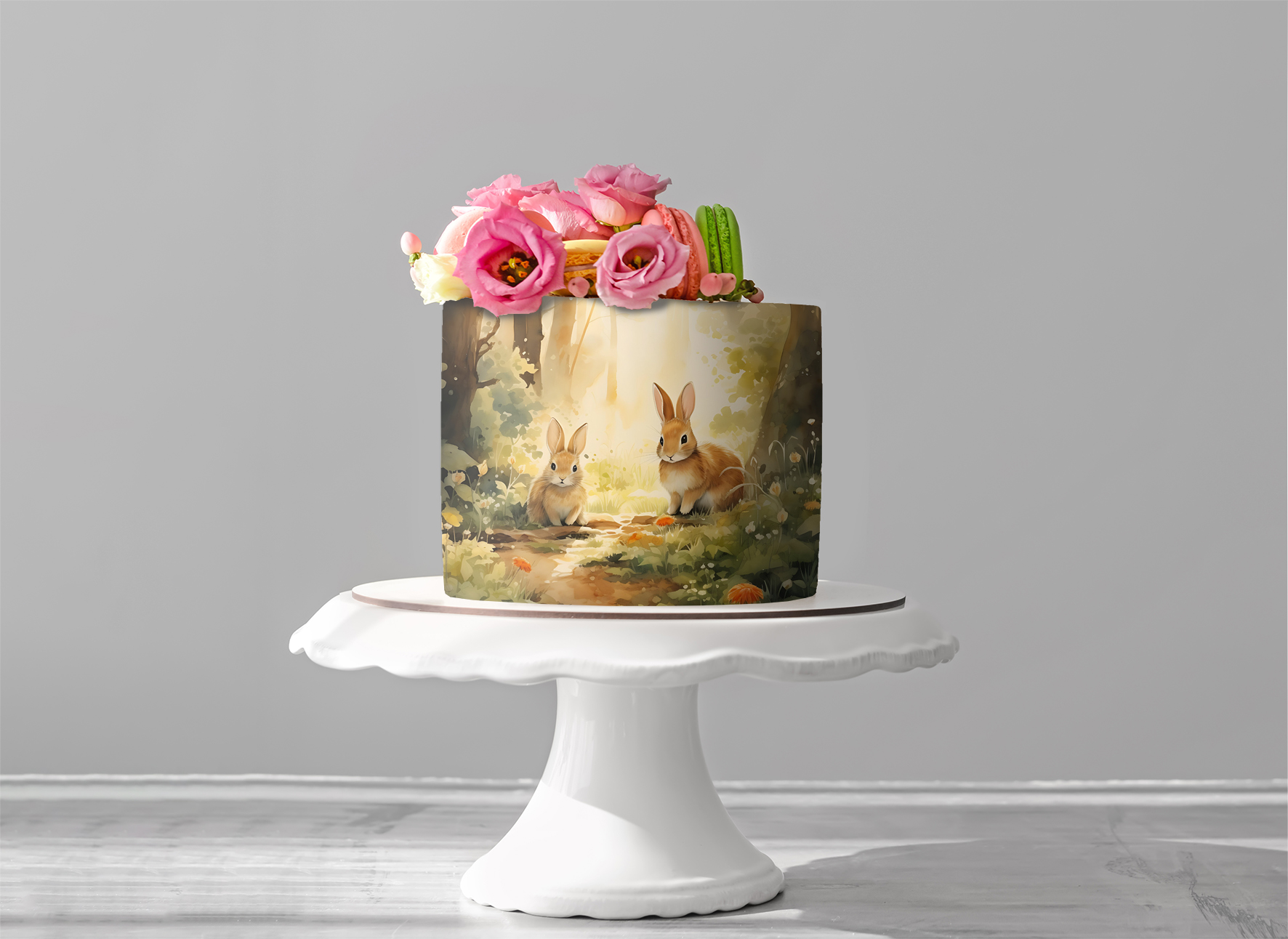 Deko Fondant Hasen Wald
