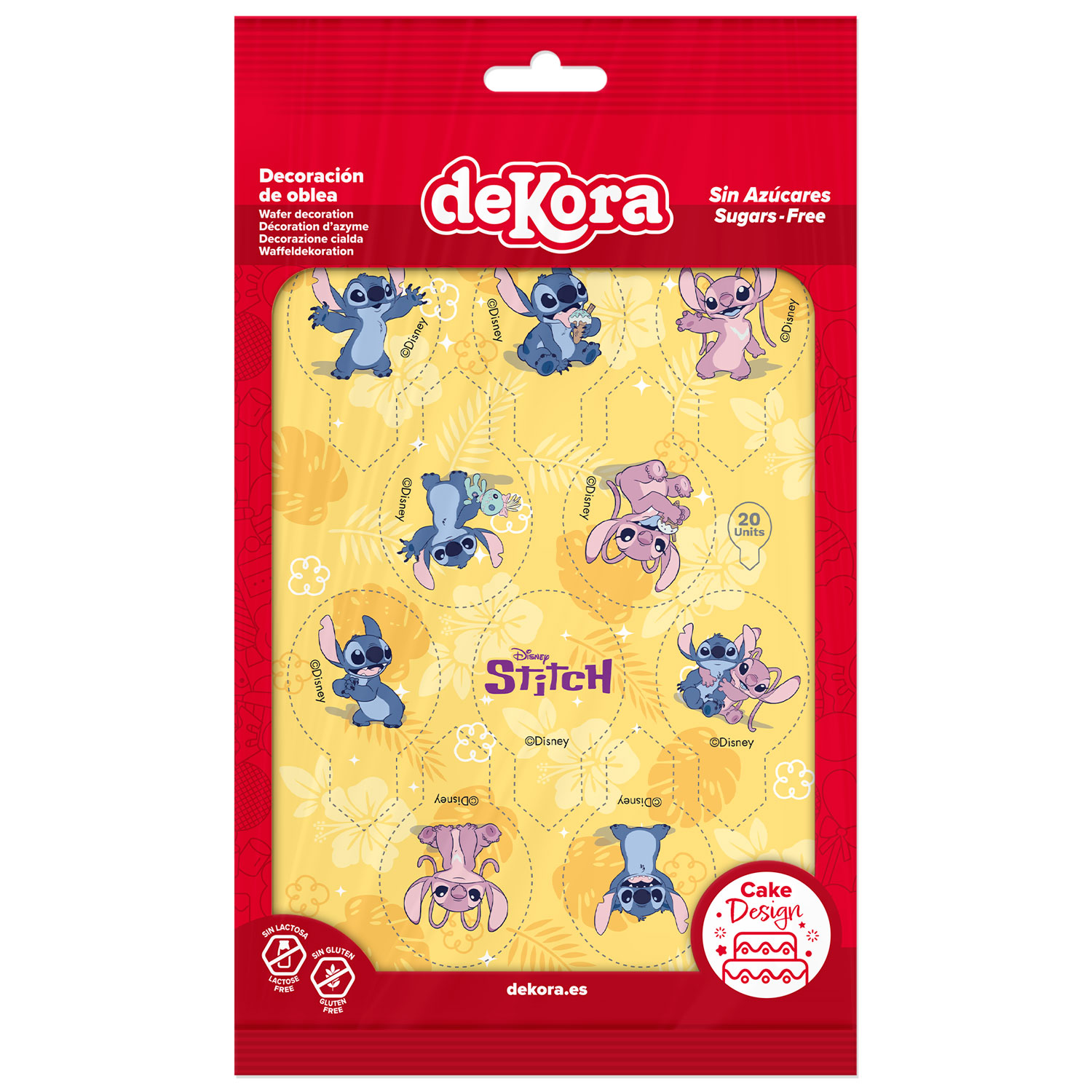 20 essbare Muffinaufleger Lilo & Stitch & Angel – 6,5 × 4 cm