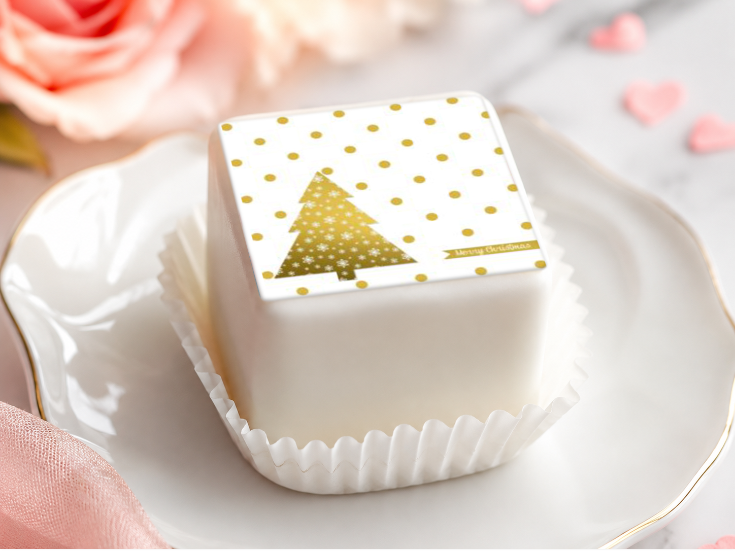 Petit Four & Punschkrapfen Aufleger Weihnachten – 35 Stück