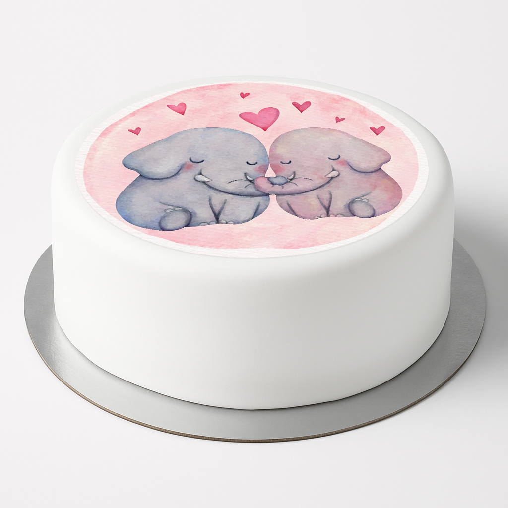 Tortenaufleger Elefant rosa