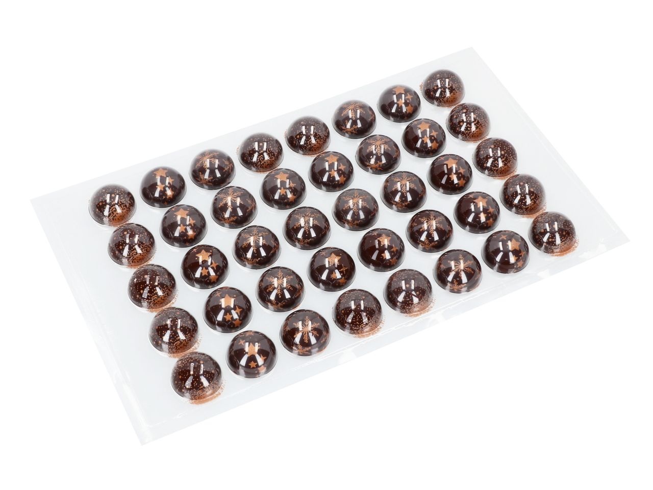 Pralinen-Halbschalen Weihnachten Zartbitter – 40 Stück, Ø 27 mm Hohlkörper