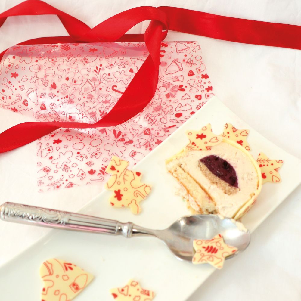 2 Transferfolien für Bûche – Motiv Weihnachten