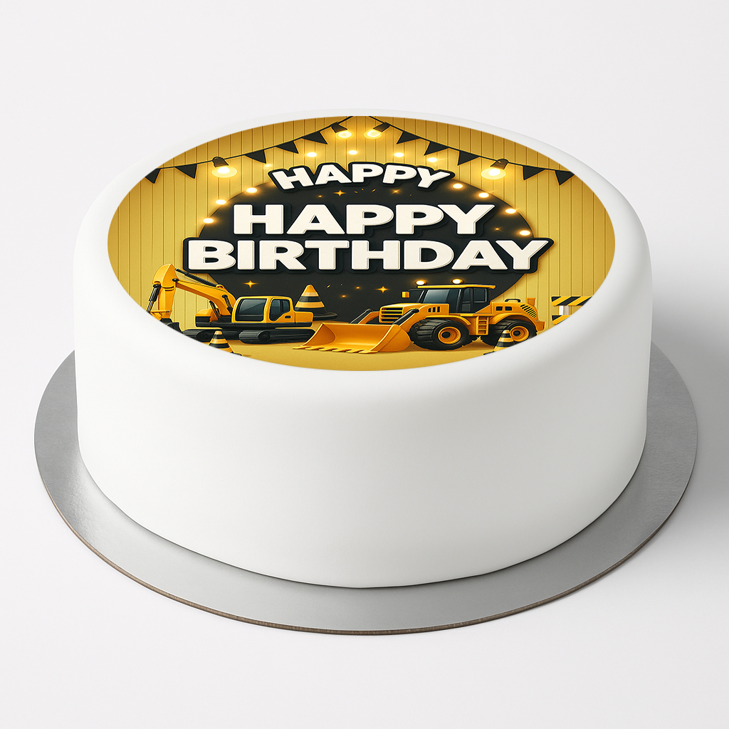 Tortenaufleger Geburtstag Baufahrzeuge