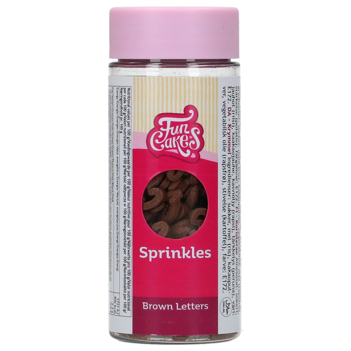 Buchstaben-Streusel braun mit Schokoladengeschmack – 50 g