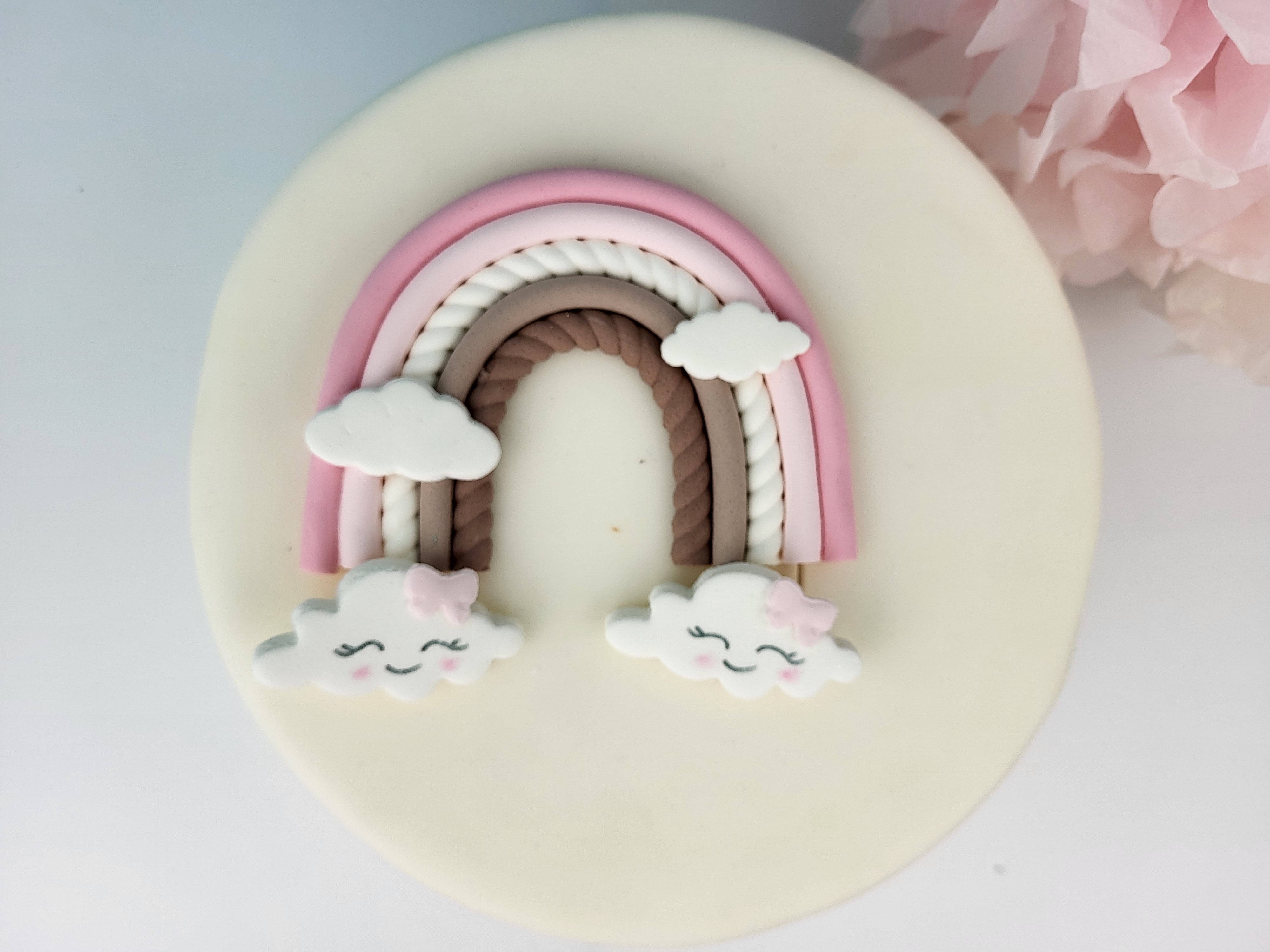 Cake Topper Regenbogen mit Wolken 