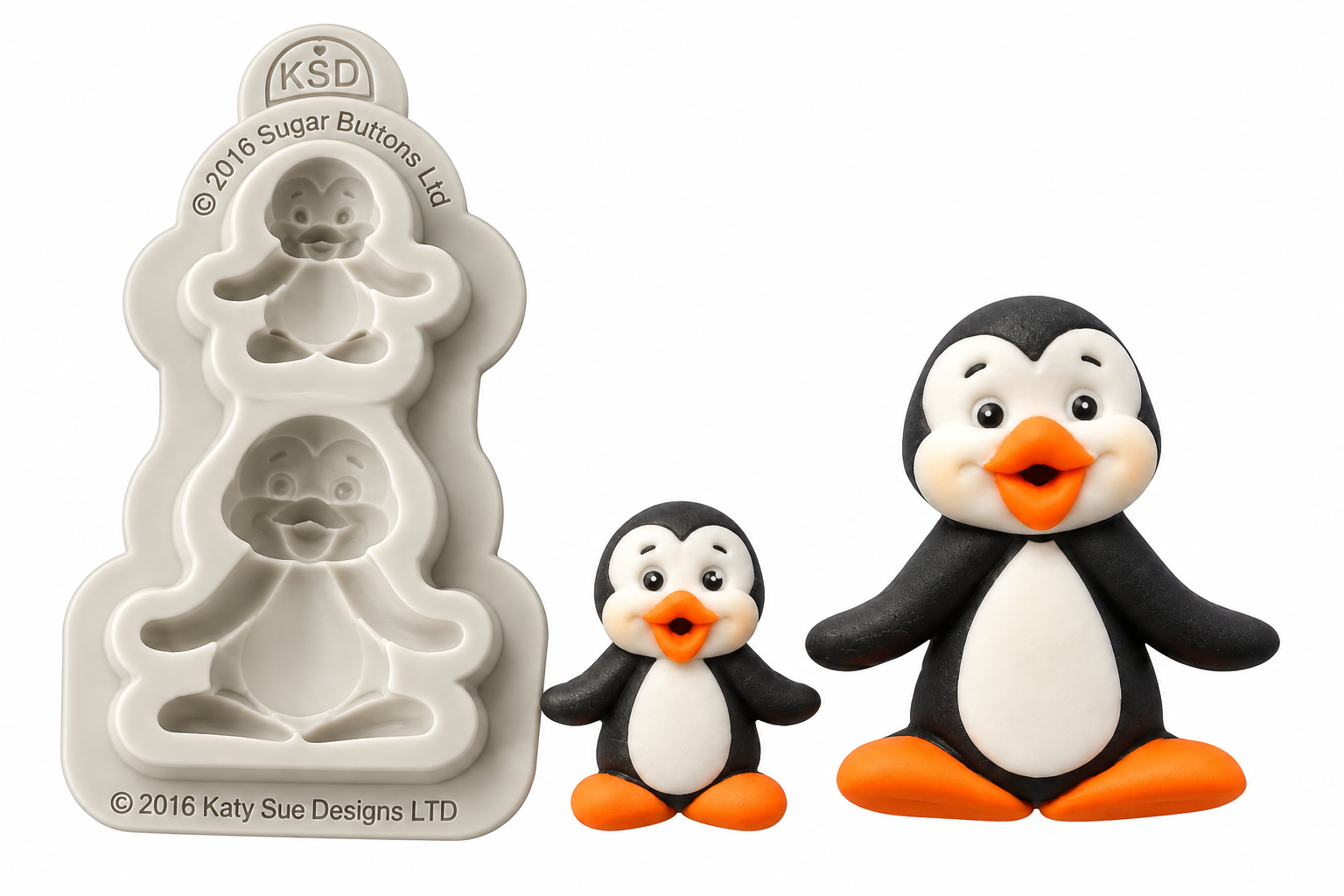 Silikonform Pinguine – 2 niedliche Pinguine | Katy Sue Designs