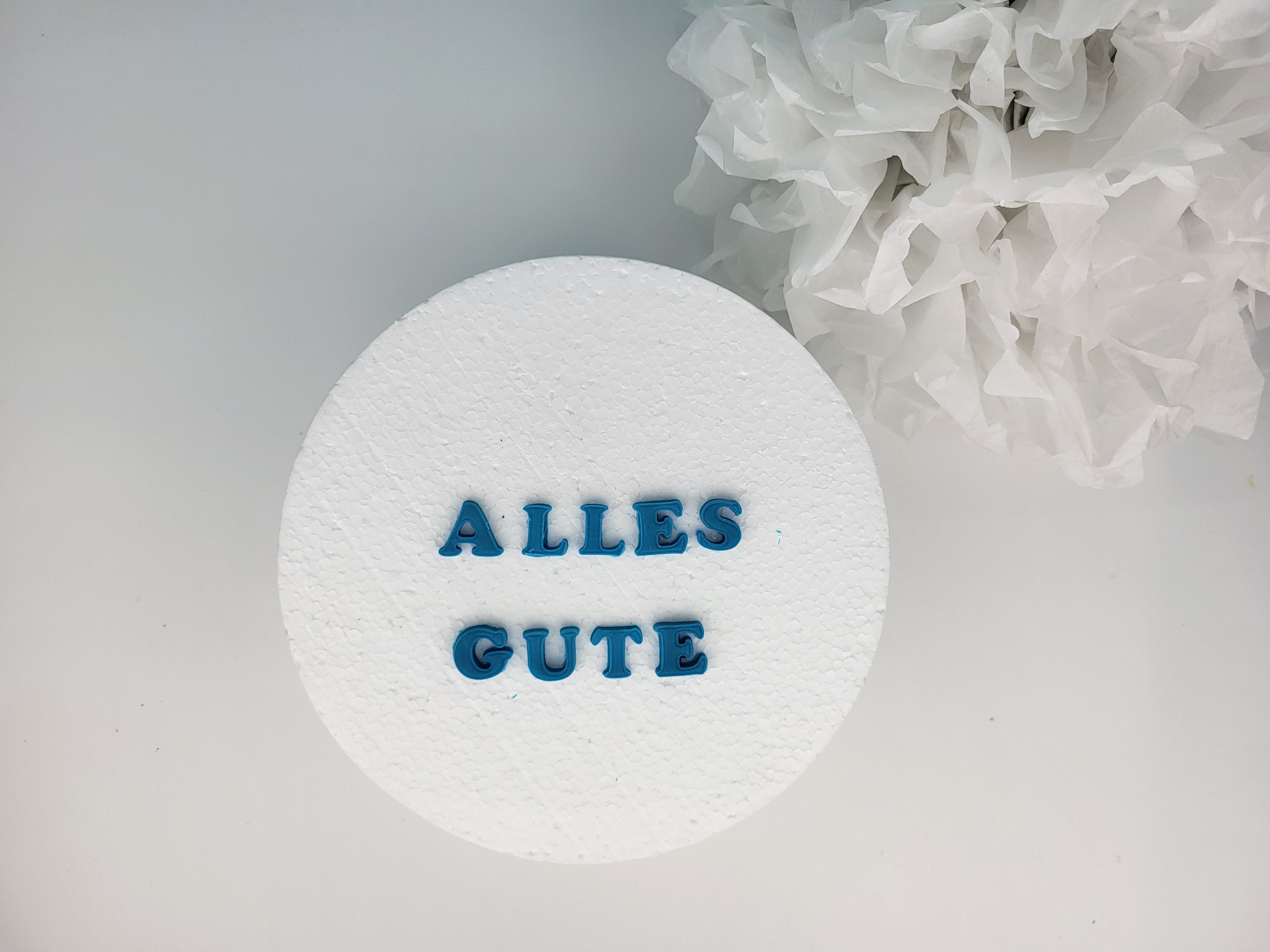 Schrift Alles Gute blau