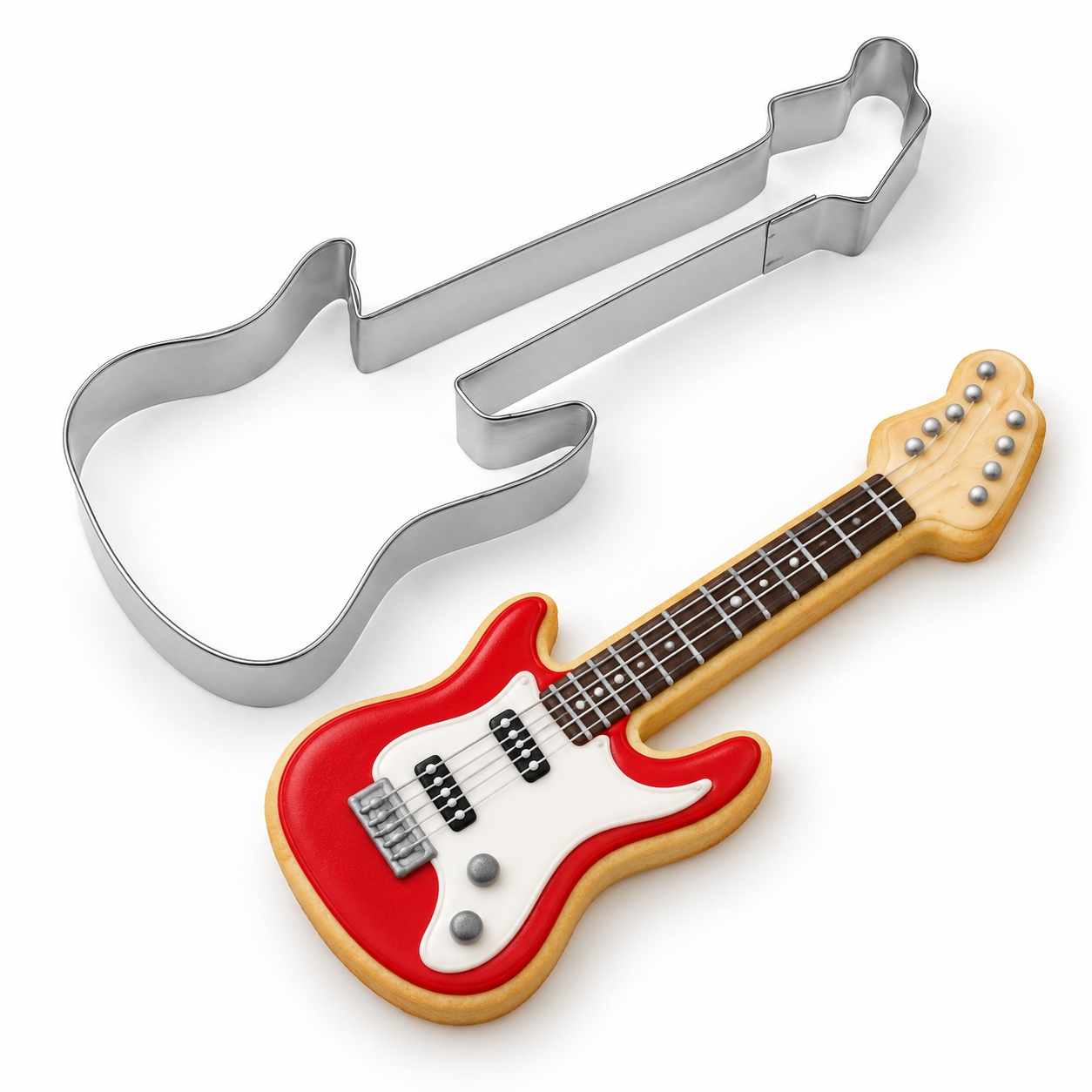 Ausstecher Gitarre 8 cm – E-Gitarre Keksausstecher für Musikfans