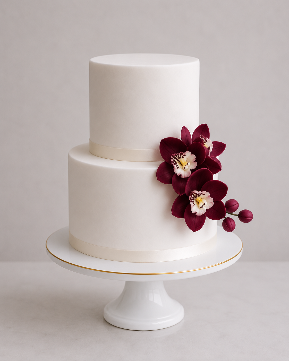 Zuckerblumen Orchidee Bordeaux – Essbare Tortendekoration
