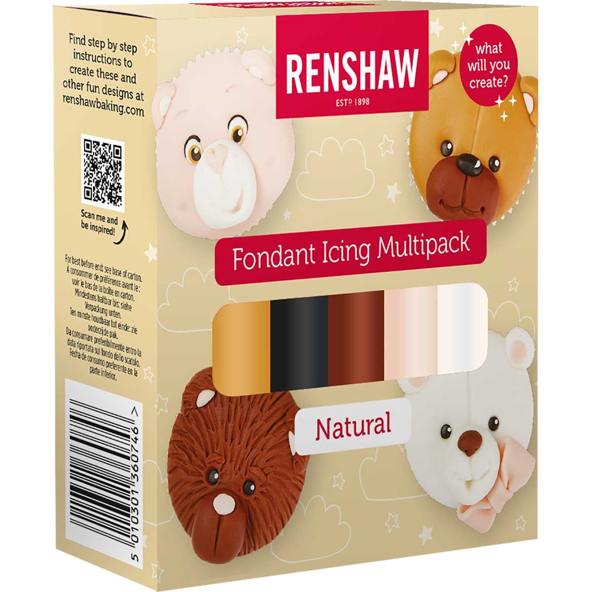 Renshaw Fondant Icing Multipack -Natural Colours-5x100g