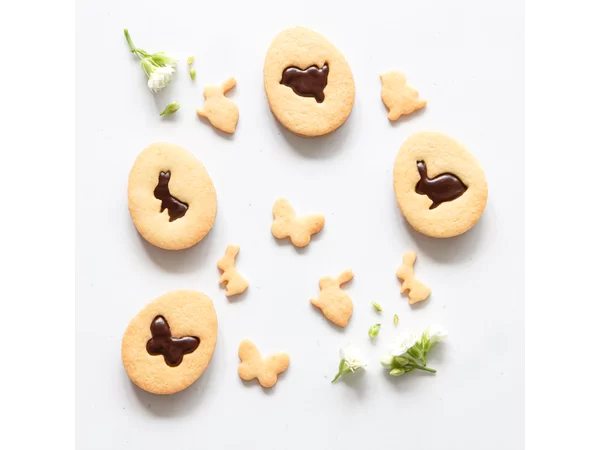 Ostern Set 5-teilig – Ausstecher Set mit Osterei, Hase, Küken und Schmetterling