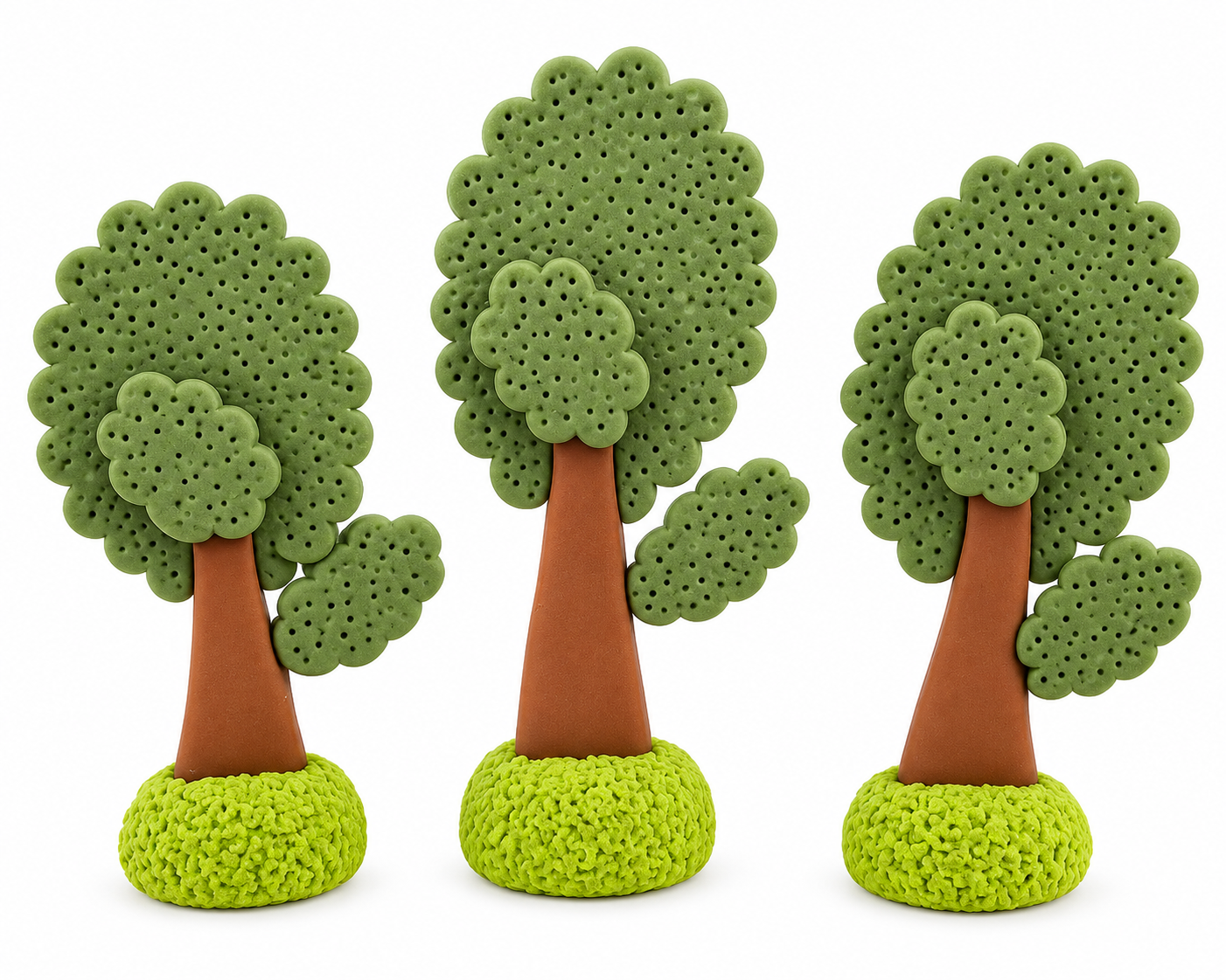 Bäume aus Modelliermasse – 3er Set, ca. 14 cm