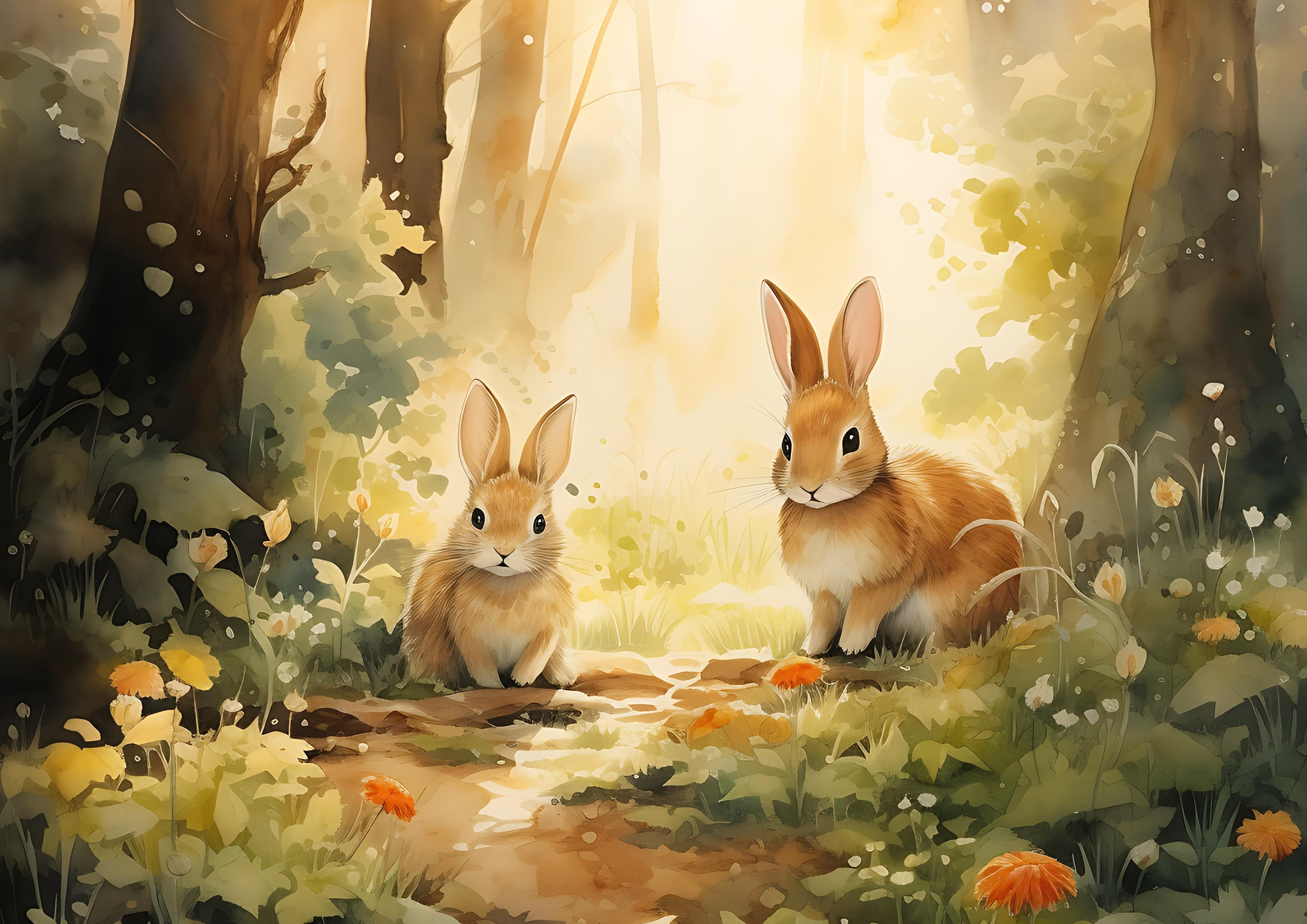 Deko Fondant Hasen Wald