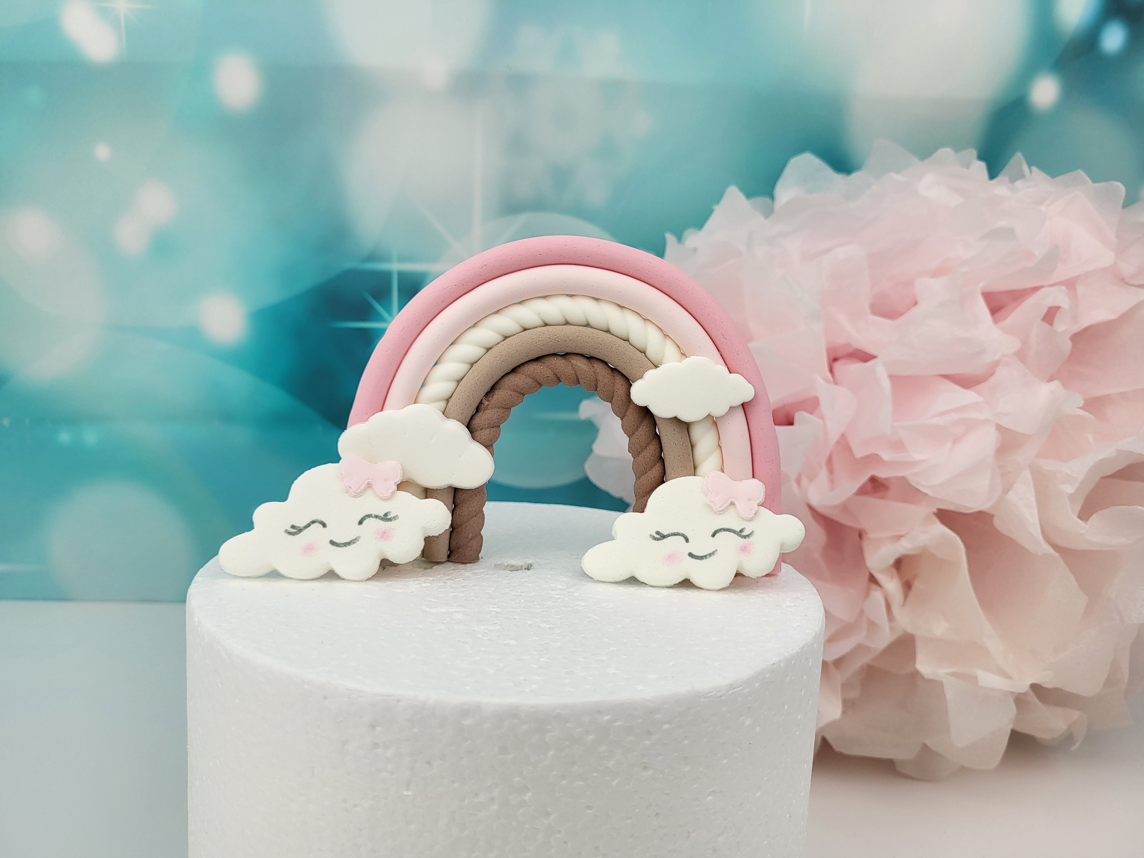 Cake Topper Regenbogen mit Wolken 