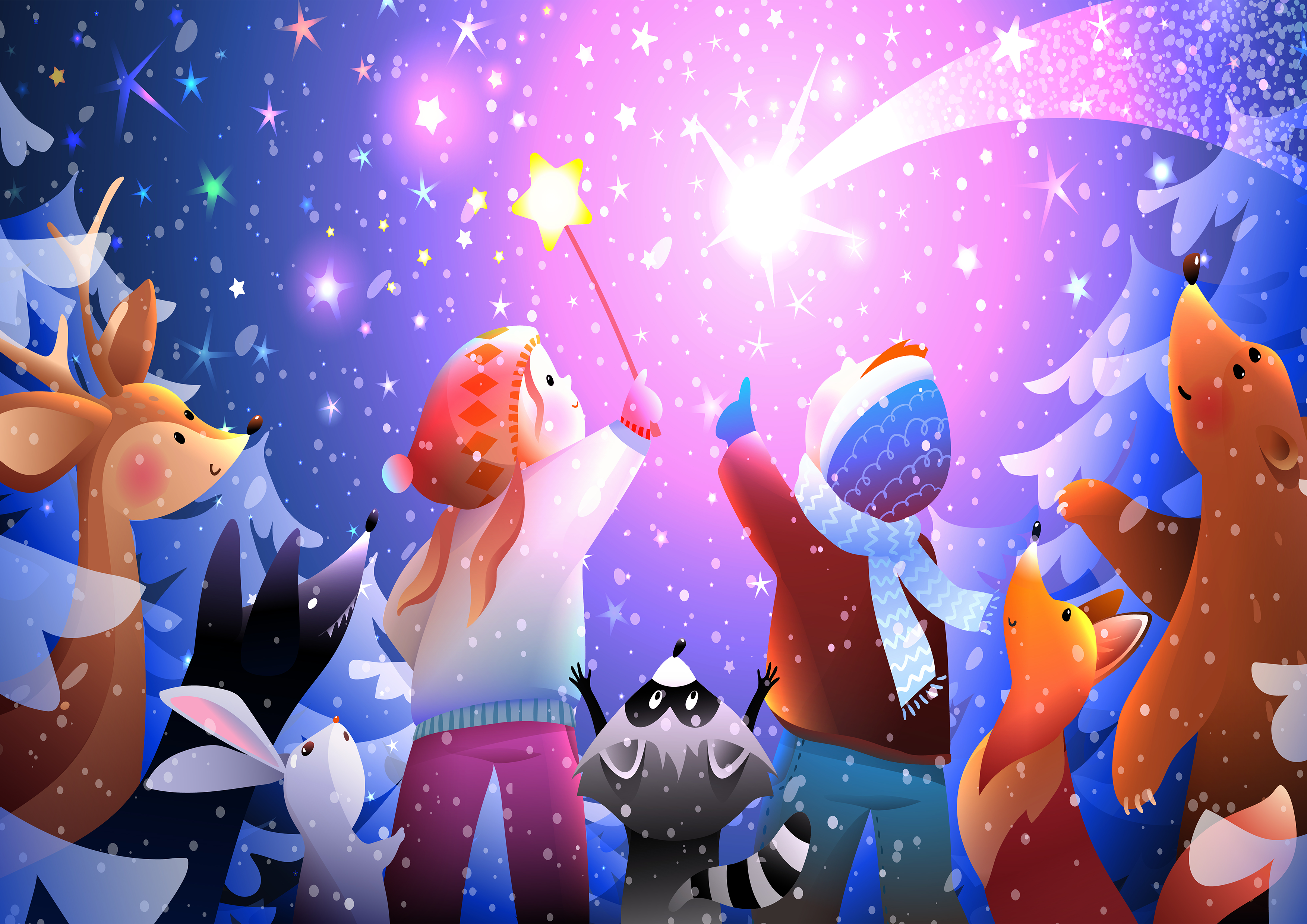Deko Fondant Winternacht