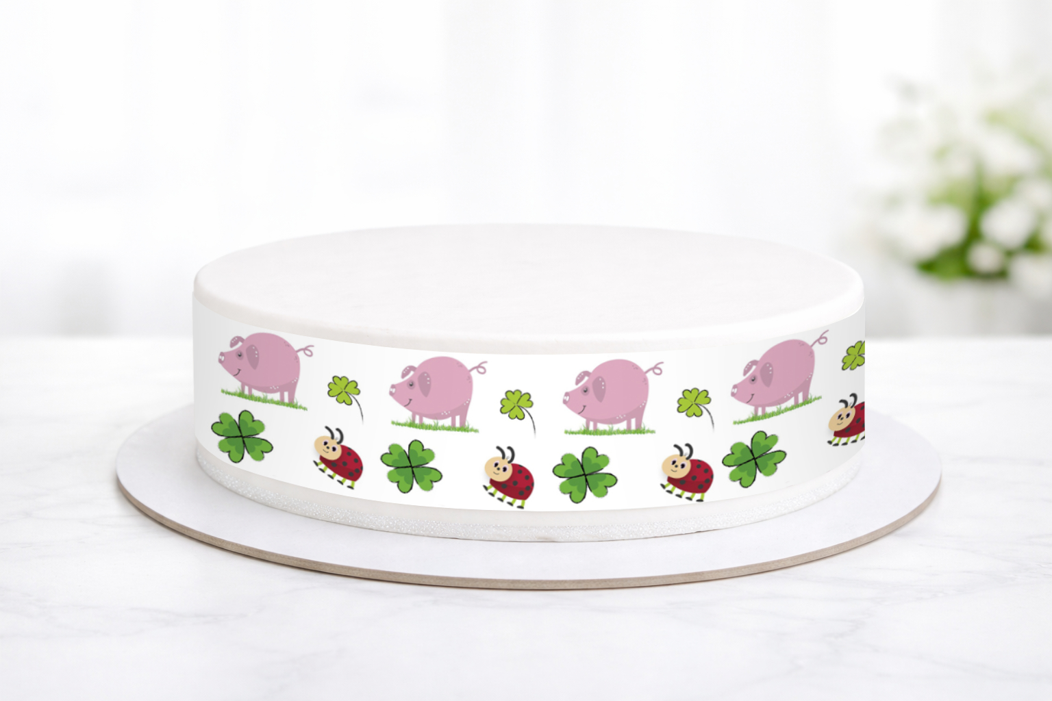 Tortenband Glücksschwein