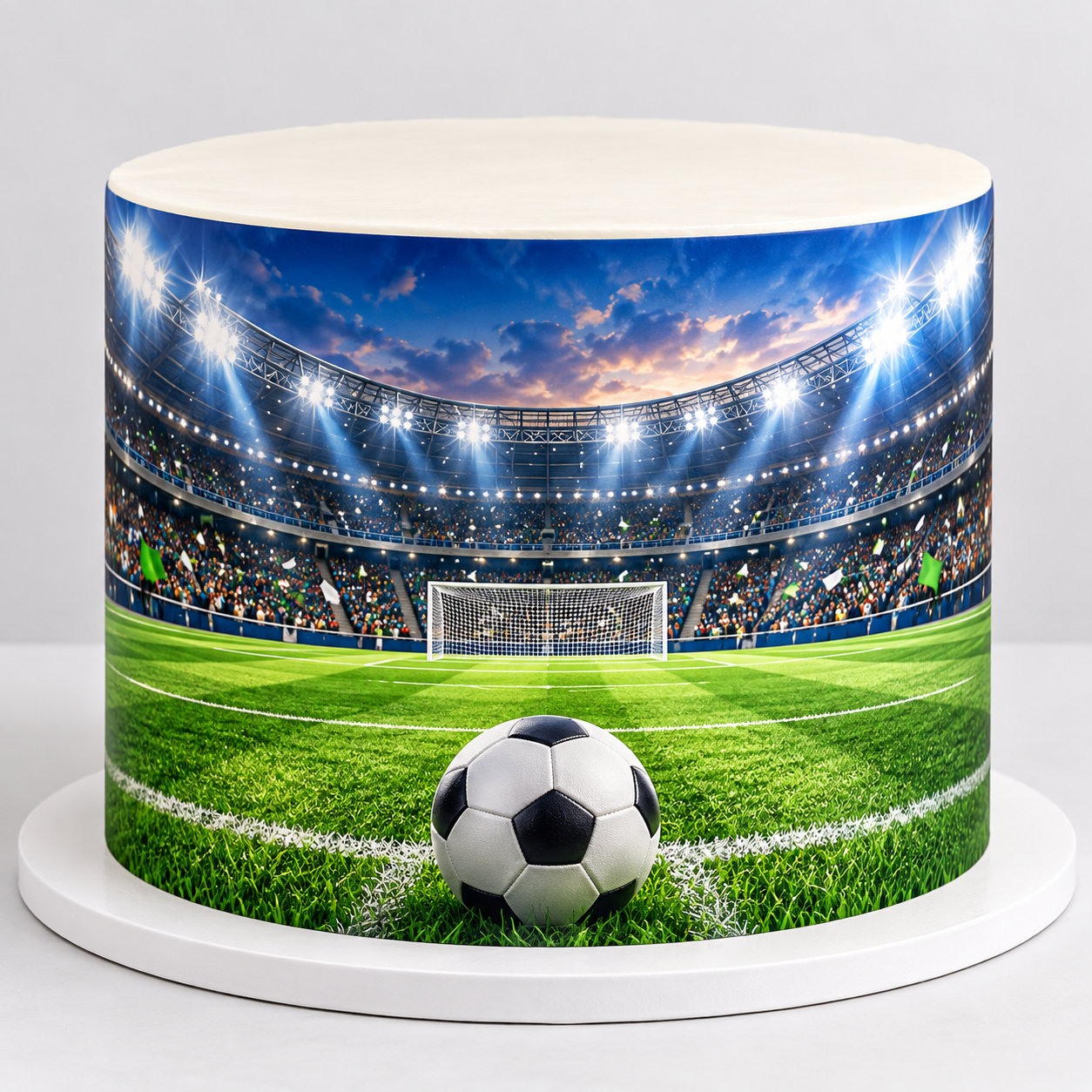 Deko-Fondant Fußballstadion – essbare Tortenbordüre Fußball
