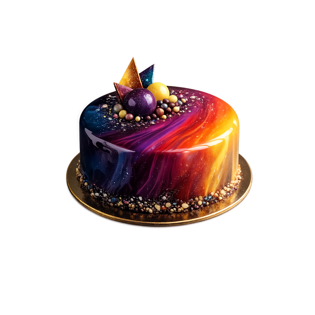 Torte mit Mirror Glaze Glasur