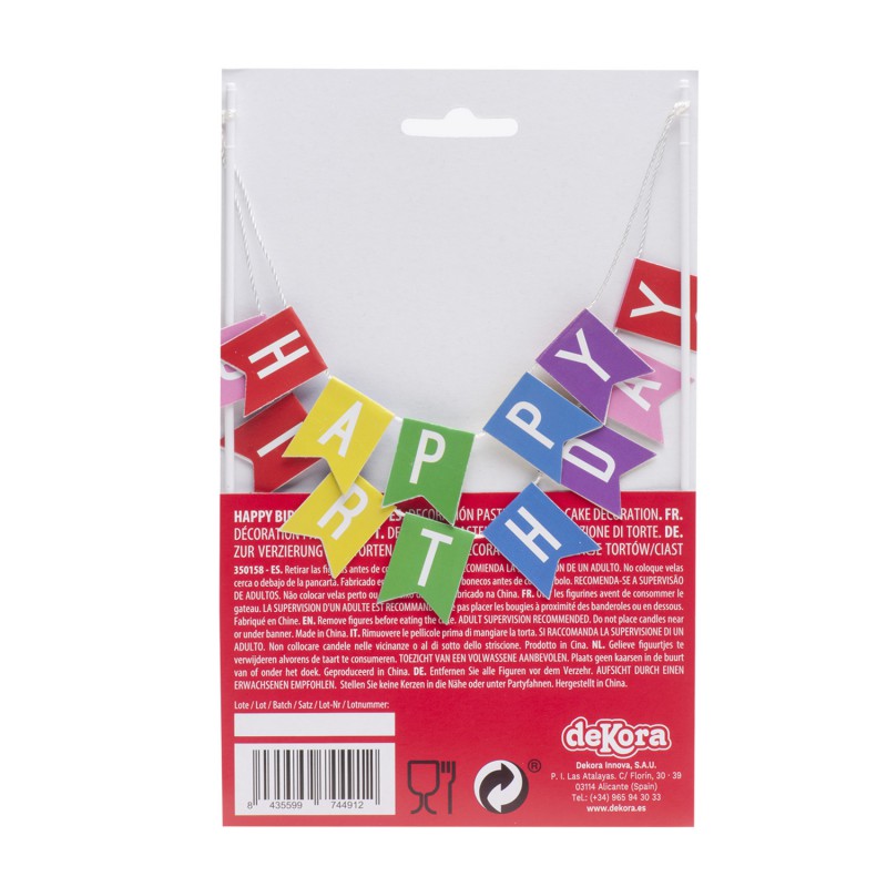 Cake Topper - Happy Birthday Wimpelkette