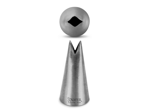 Blatttülle Storchenschnabel groß 10 mm – Spritztülle Fine Line Edelstahl