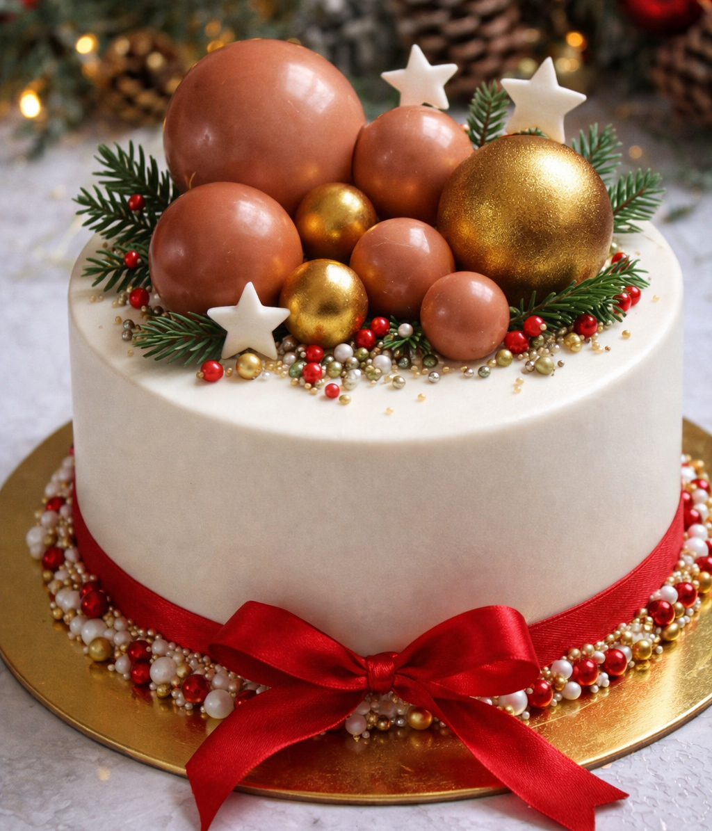 Caketopper Set „Schokoladenkugeln GRÜN/GOLD “ – 7-teilig 