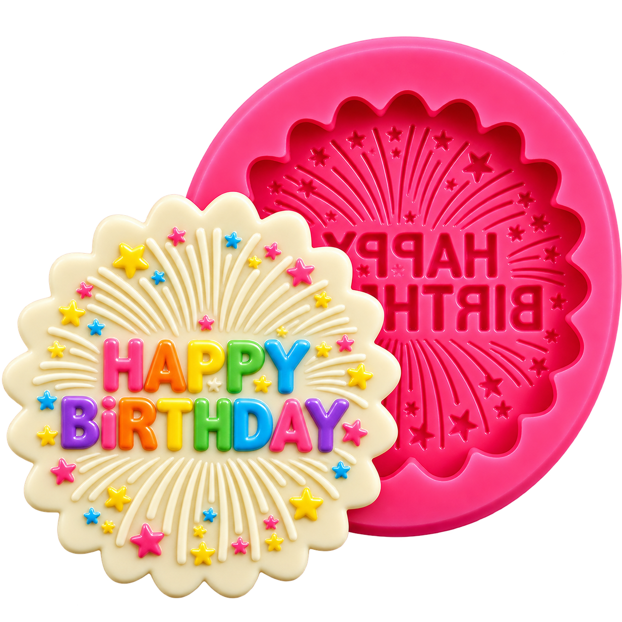 Silikonform Happy Birthday – Geburtstag Tortendeko 5,5 cm