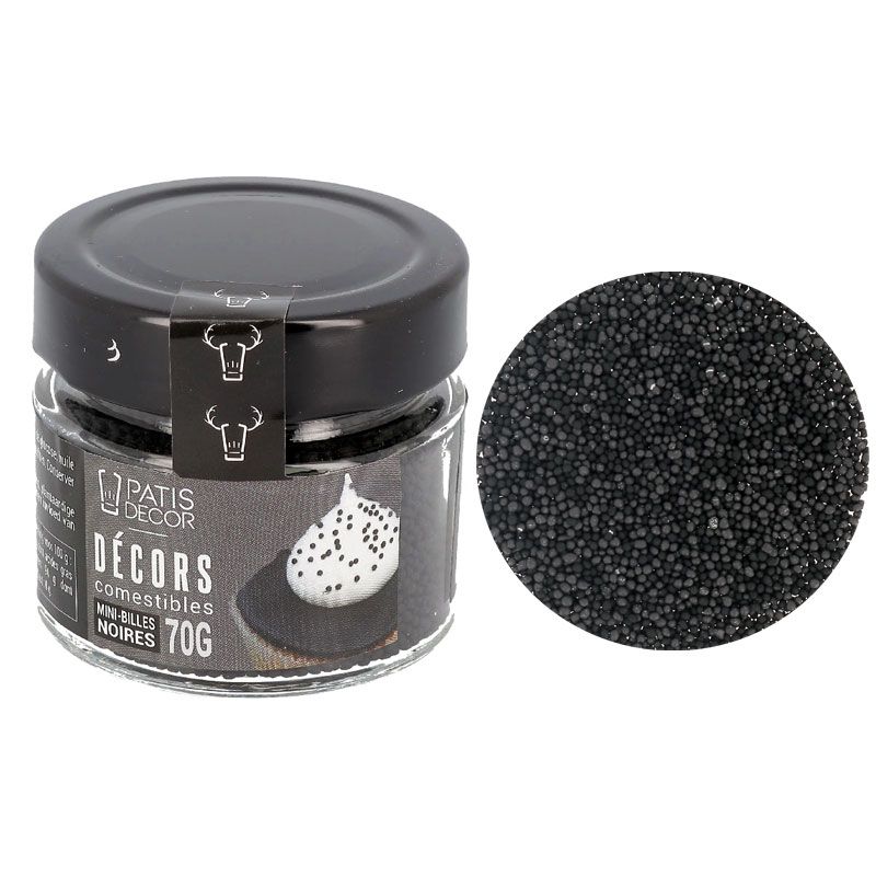 Mini Zuckerperlen Schwarz – 60 g