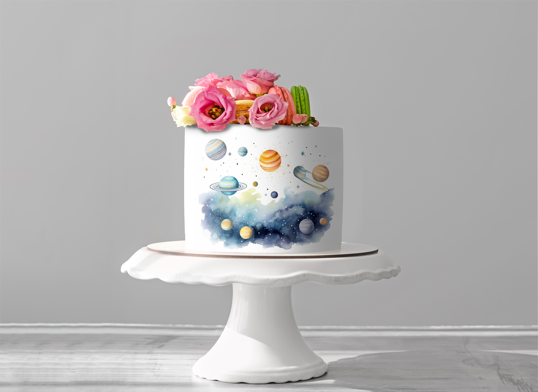 Deko Fondant Weltraum Planeten