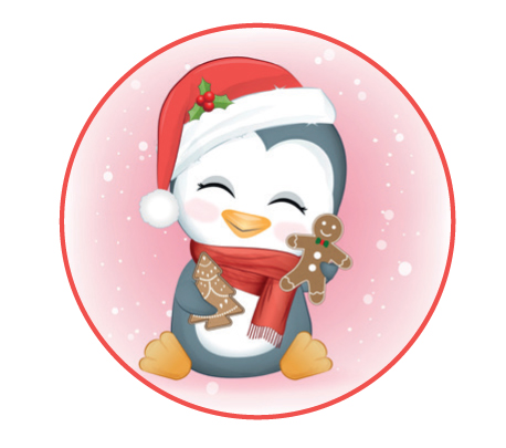 Keksaufleger Pinguin Weihnachten
