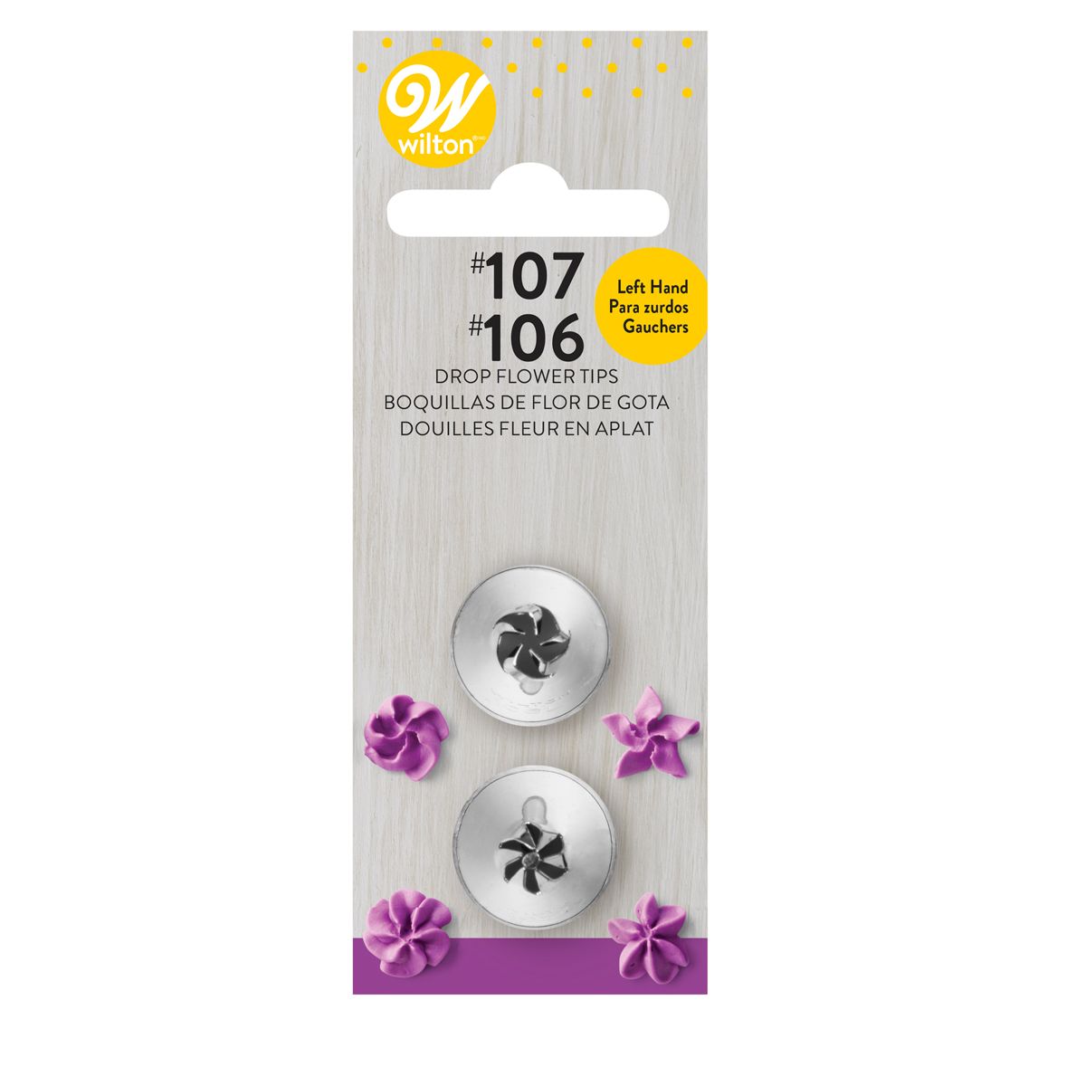 Wilton Spritztüllen Set #106  #107 Linkshänder