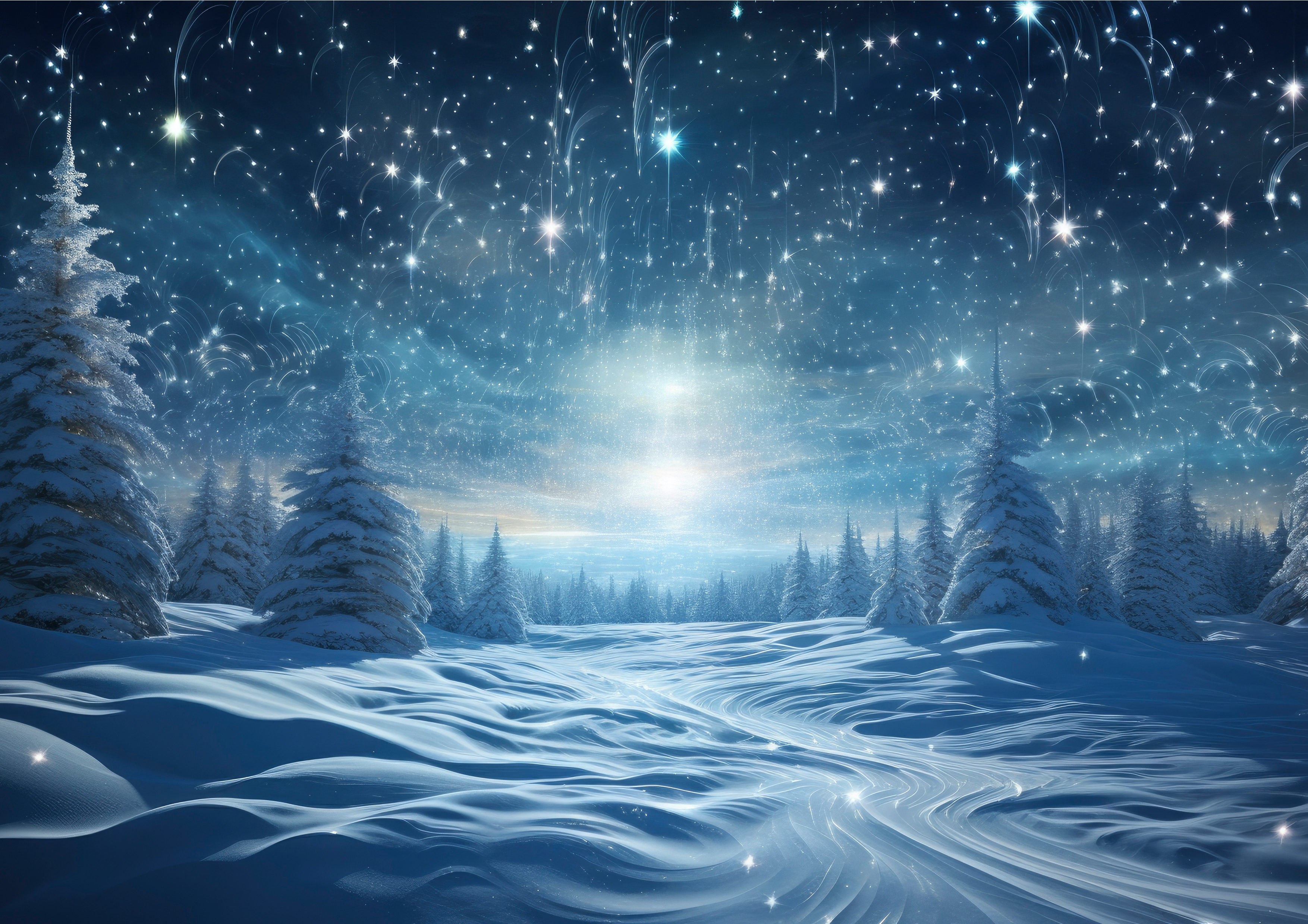 Deko Fondant Winternacht