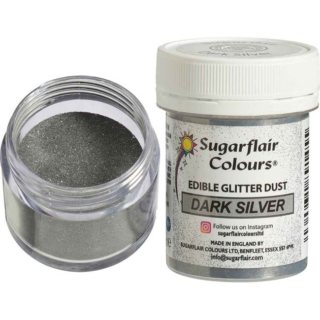 Glitter Puder Lustre Dark Silver 10g