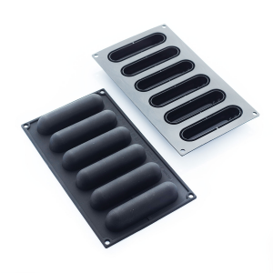 Martellato Eclair Silikonform BlackSil – Eclairform für 6 Monoporzionen