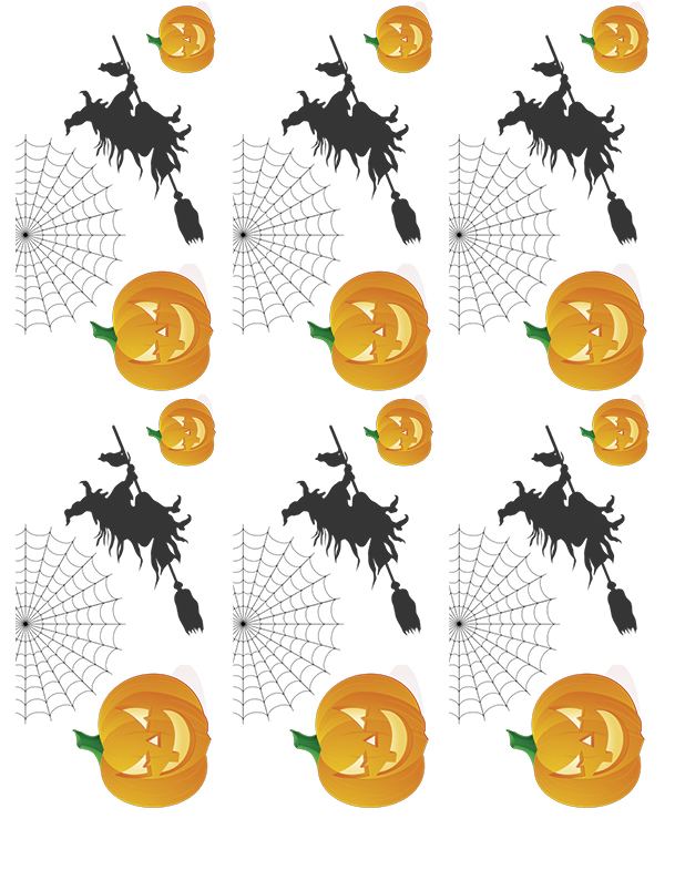 Halloween Zuckerumrandung 3-teilig – Essbares Tortenband für gruselige Tortendeko (6,5 x 26 cm)