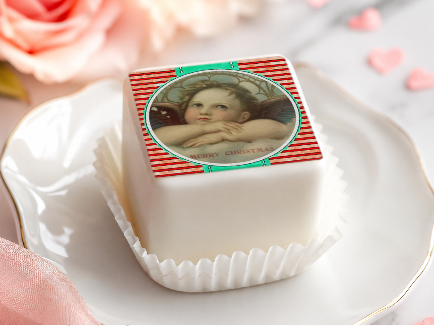 Petit Four Aufleger Weihnachten Engel – 12 Stück