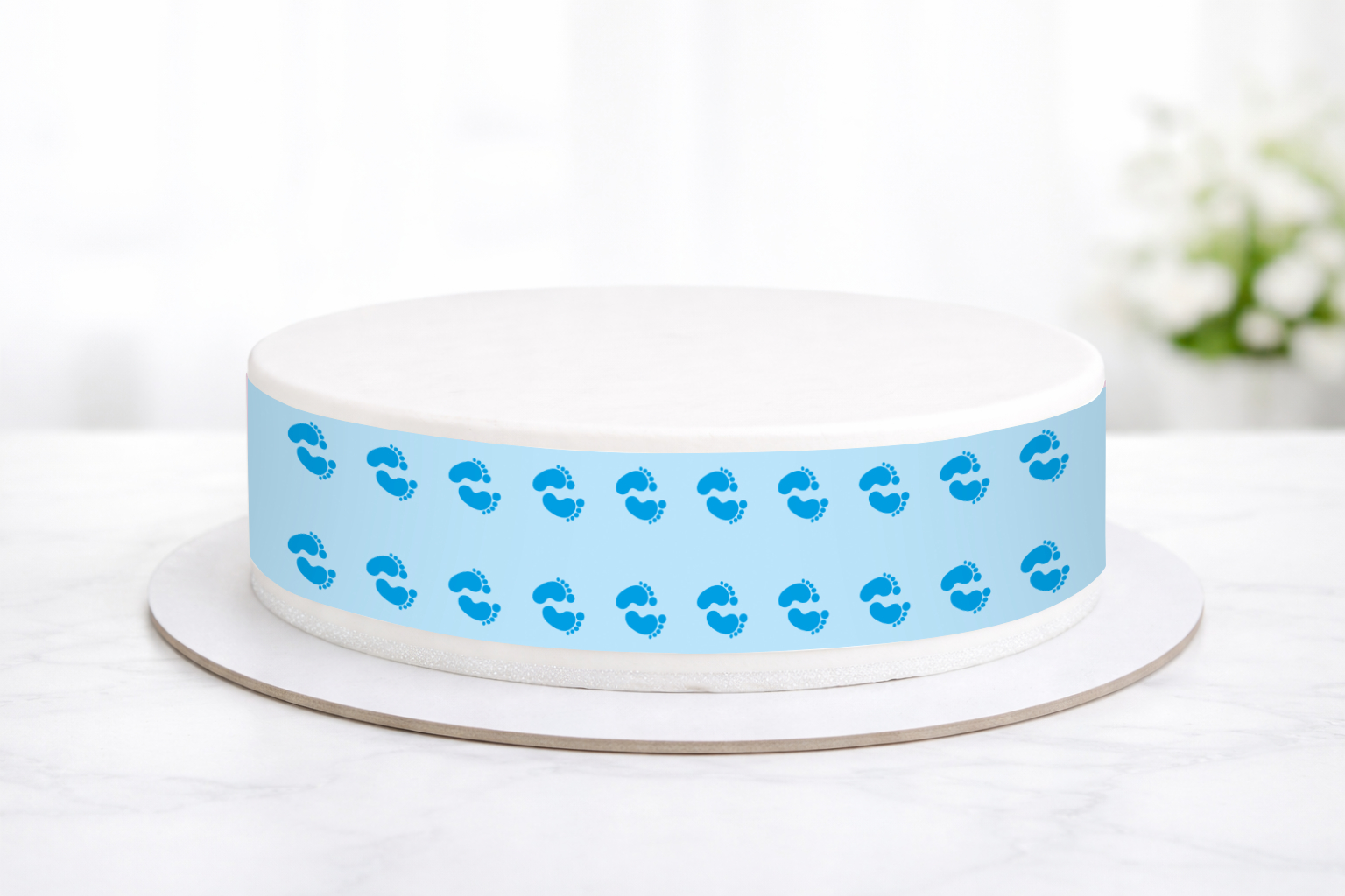 Tortenband Babyfüße blau